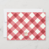Boerderij Dier Verjaardagsfeestje Rood Geruit Jong Bedankkaart (Achterkant)