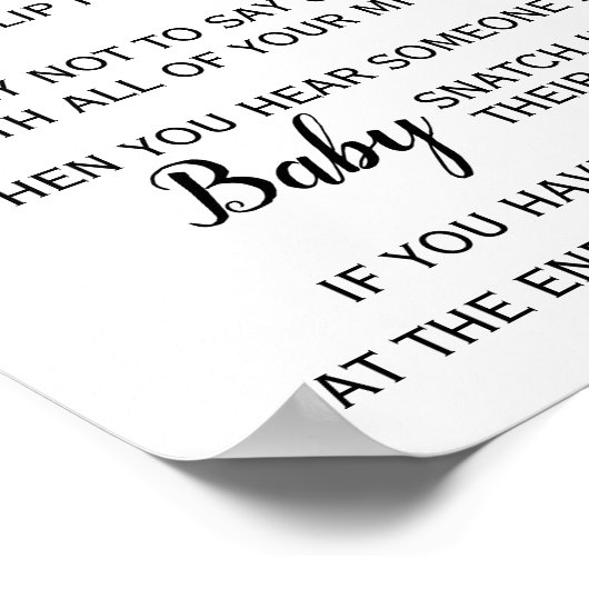 Boerderij Dier Zeg niet dat het Baby shower van he Poster (Hoek)