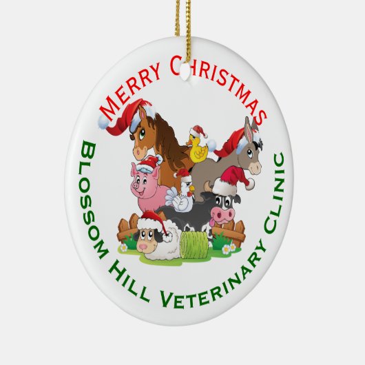 Boerderij Dierdierkerst Keramisch Ornament (Rechts)