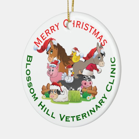 Boerderij Dierdierkerst Keramisch Ornament (Links)