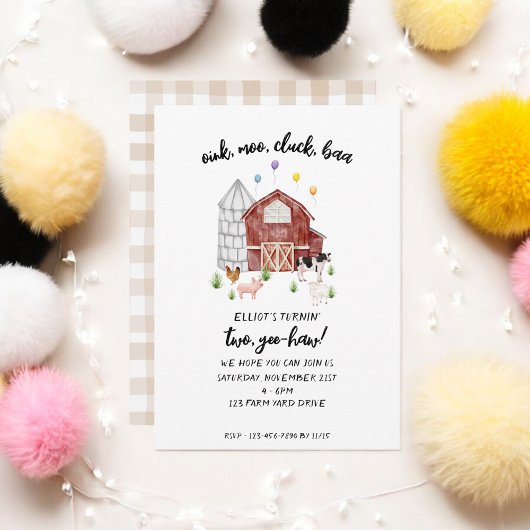 Boerderij Dieren Barnyard Verjaardag Kaart
