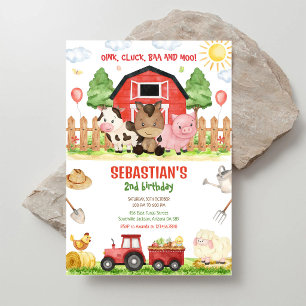 Boerderij Dieren Verjaardagsfeest Uitnodiging