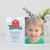 Boerderij Dierendag Partij Fotouitnodiging Kaart (Staand voorkant)