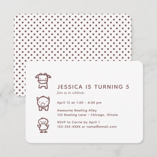 Boerderij Dierendopjes Kinderdag Kaart (Voorkant / Achterkant)