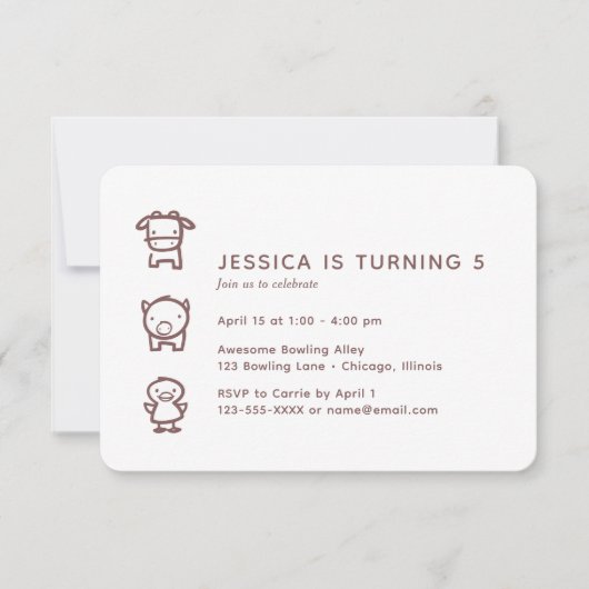 Boerderij Dierendopjes Kinderdag Kaart (Voorkant)