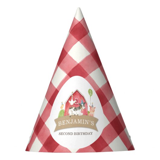 Boerderij Dierenfeest voor jongen of meisje Feesthoedjes (Voorkant)