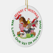 Boerderij Dierenkerstcadeau voor de dierenarts Keramisch Ornament (Rechts)