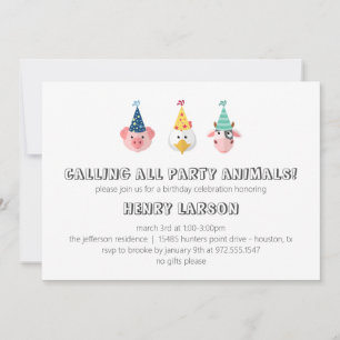 Boerderij Dierenkinderen Geopend op Barn Invite Kaart