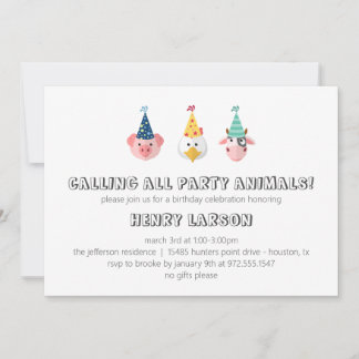 Boerderij Dierenkinderen Geopend op Barn Invite Kaart