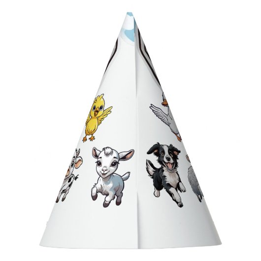 Boerderij Dierenplezier Rode Schuur & Rode Tractor Feesthoedjes (Achterkant)