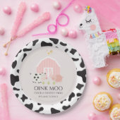 Boerderij Dierenroze Bord op zaterdag koe druk (Feest)