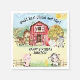 Boerderij Dierenschuur Thema 2e Verjaardag Welkom Servet