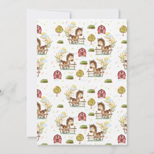 Boerderij Dierenschuur Theme 2e Verjaardag Kaart (Achterkant)