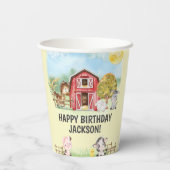 Boerderij Dierenschuur Theme 2e Verjaardag Papieren Bekers (Achterkant)