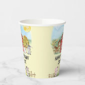 Boerderij Dierenschuur Theme 2e Verjaardag Papieren Bekers (Links)