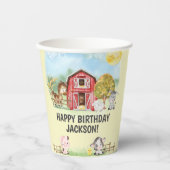 Boerderij Dierenschuur Theme 2e Verjaardag Papieren Bekers (Voorkant)