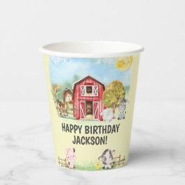 Boerderij Dierenschuur Theme 2e Verjaardag Papieren Bekers