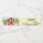 Boerderij Dierenschuur Theme 2e Verjaardag Waterfles Etiket (Enkel label)