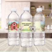 Boerderij Dierenschuur Theme 2e Verjaardag Waterfles Etiket