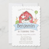 Boerderij Dierensterfdag Rood Check Uitnodiging (Voorkant)