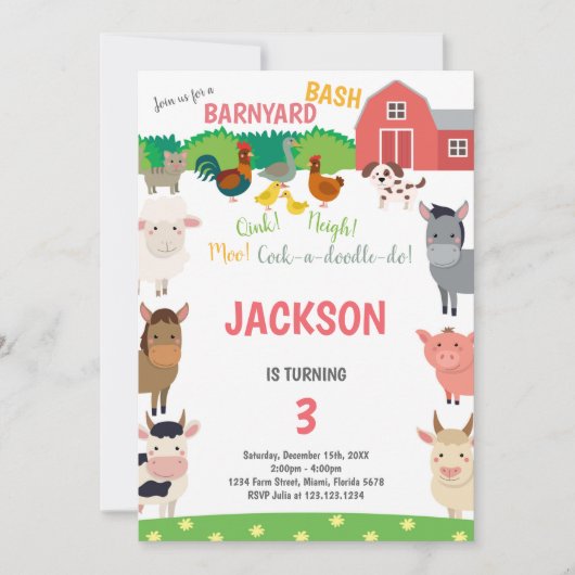 Boerderij Dierenthema Kaart (Voorkant)