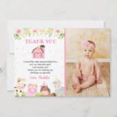 Boerderij Dierentuin Dieren Verjaardag Dank Je Kaa Kaart (Voorkant)