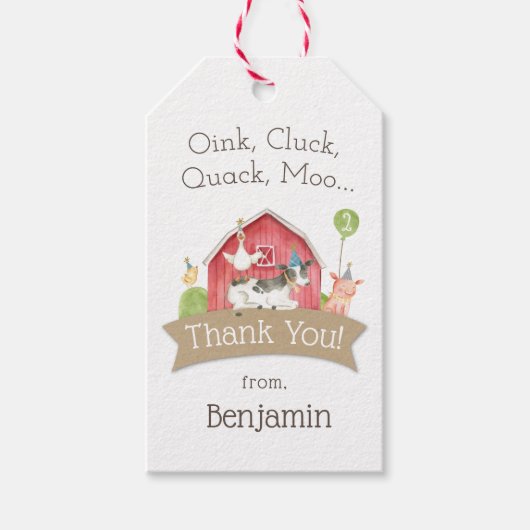 Boerderij dierentuin- en baardveeg-Label Cadeaulabel (Voorkant)