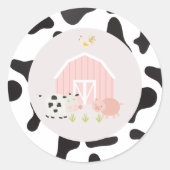 Boerderij dierentuin feestdag bedankt je voor de l ronde sticker (Voorkant)