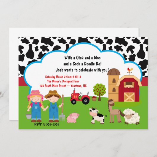 Boerderij - dierentuin kaart (Voorkant / Achterkant)