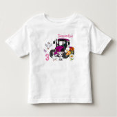 Boerderij Dierentuin Roze Tractor Verjaardagsfeest Kinder Shirts (Voorkant)