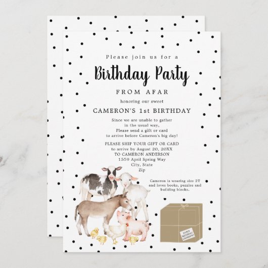 Boerderij dierentuin van ver kaart (Voorkant / Achterkant)