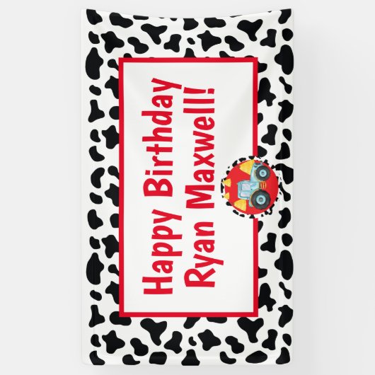 Boerderij dierentuinbanner, tractor, land spandoek (Verticaal)