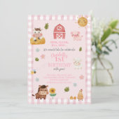 Boerderij Dierenverjaardagsuitnodiging | 1e verjaa Save The Date (Staand voorkant)