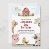 Boerderij Dierenverjaardagsuitnodiging Kaart (Voorkant)