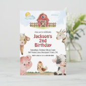 Boerderij Dierenverjaardagsuitnodiging Kaart (Staand voorkant)