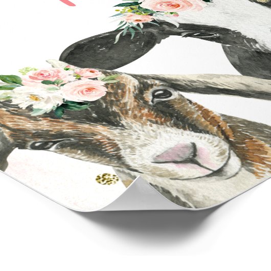 Boerderij Dierenvezel Baby shower Guest Book Poster (Hoek)