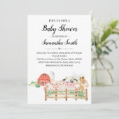 Boerderij Dierlijk Baby shower Landdieren Kaart (Staand voorkant)