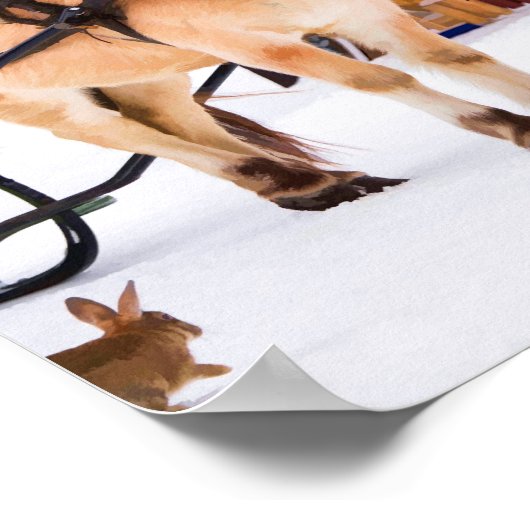 Boerderij, dierlijk praatpaard en konijn poster (Hoek)