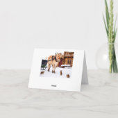 Boerderij dierlijk praatpaard en konijnen feestdagen kaart (Achterkant)