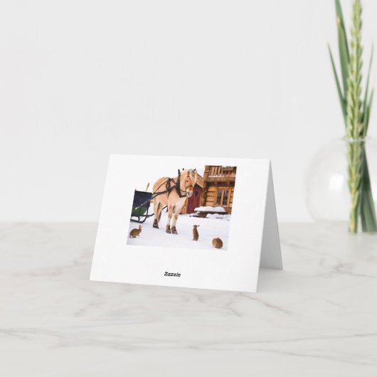 Boerderij dierlijk praatpaard en konijnen feestdagen kaart (Achterkant)