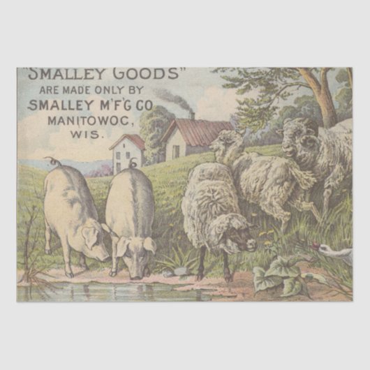  Boerderij Dierlijke Ephemeral Farmhouse Decoupage Tissuepapier (Voorkant)