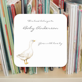 Boerderij Dierlijke ganzen baby shower Bookplate Vierkante Sticker