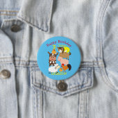 Boerderij Dierlijke Gedekte Kinderen Birthday Part Ronde Button 7,6 Cm (In situ)