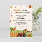 Boerderij Dierlijke herfst Pompoen Jongen Eerste V Kaart (Staand voorkant)
