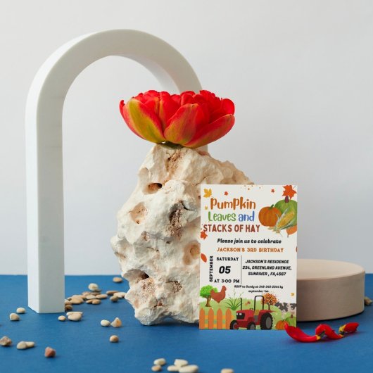 Boerderij Dierlijke herfst Pompoen Jongen Eerste V Kaart