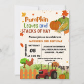 Boerderij Dierlijke herfst Pompoen Jongen Eerste V Kaart (Voorkant)