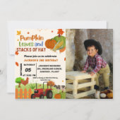 Boerderij Dierlijke herfst Pompoen Jongen Eerste V Kaart (Voorkant)