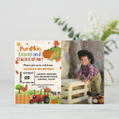 Boerderij Dierlijke herfst Pompoen Jongen Eerste V Kaart (Staand voorkant)