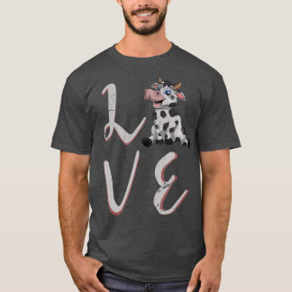Boerderij Dierlijke Koe Rond Valentijnsdag Koe Gif T-shirt