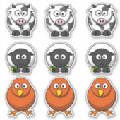 Boerderij Dierlijke Koe, Schaap, Chick Barnyard Ca Sticker (Voorkant)